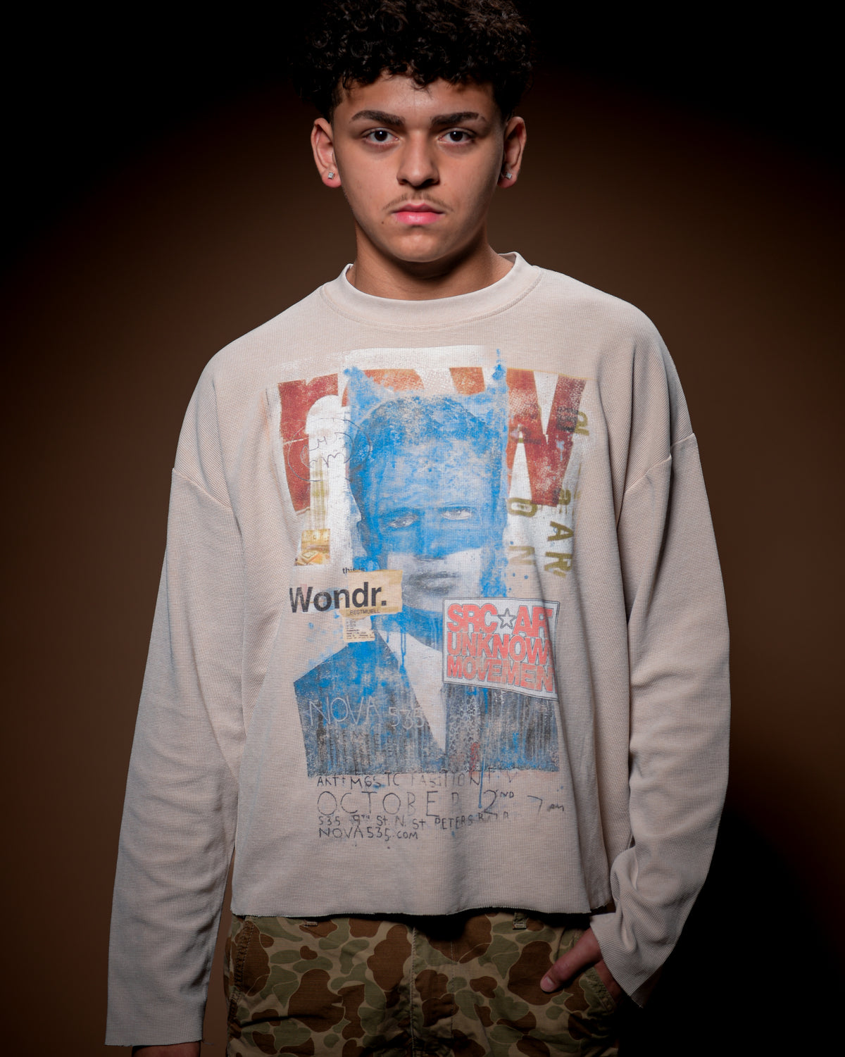 RAW Lost Archive Vintage Wash Boxy Waffle Long Sleeve Shirt