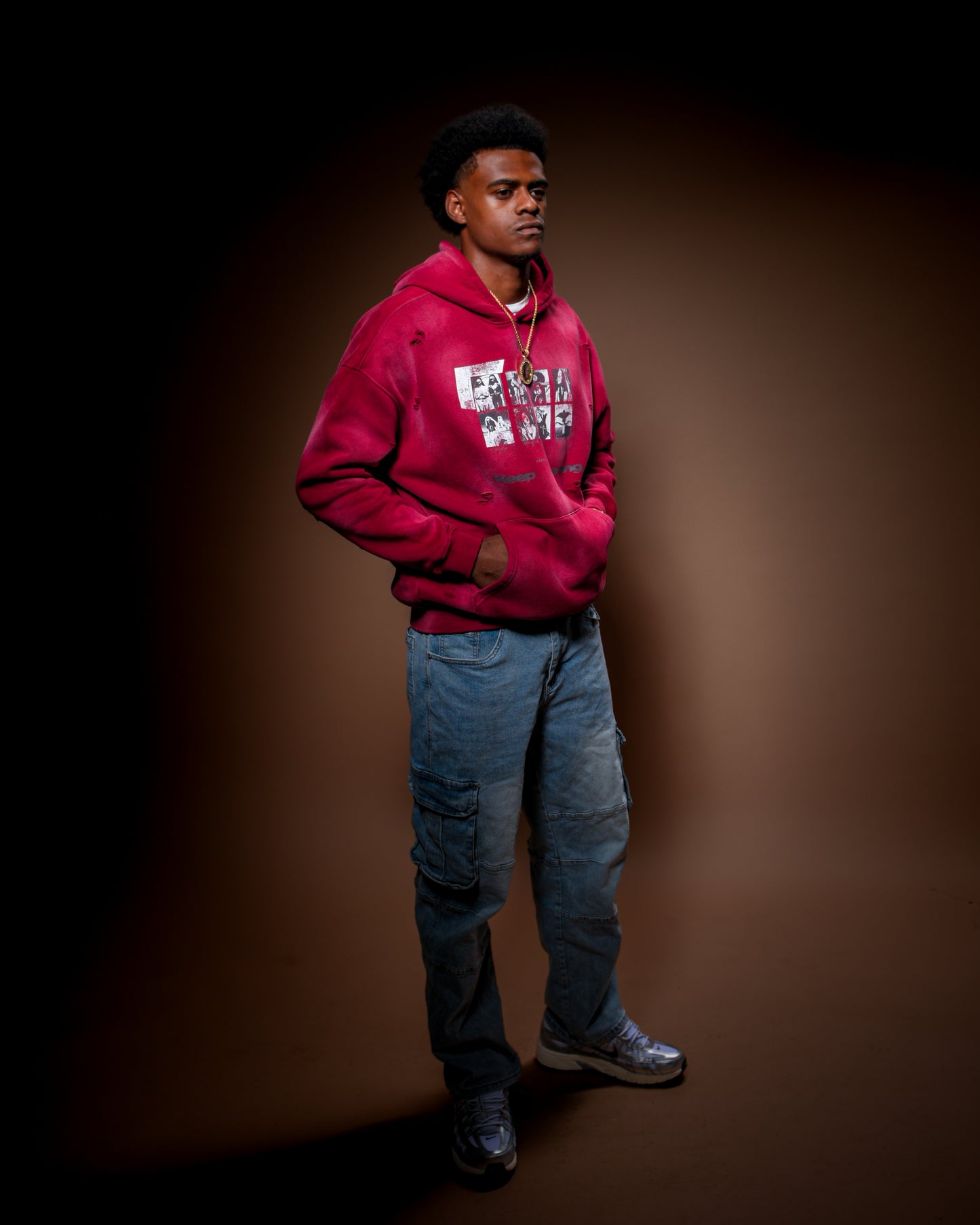 Sunfade distressed photobook Hoodie