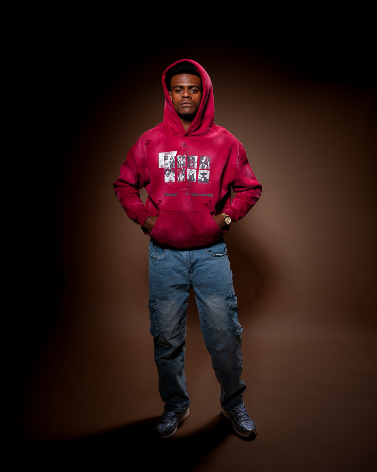 Sunfade distressed photobook Hoodie