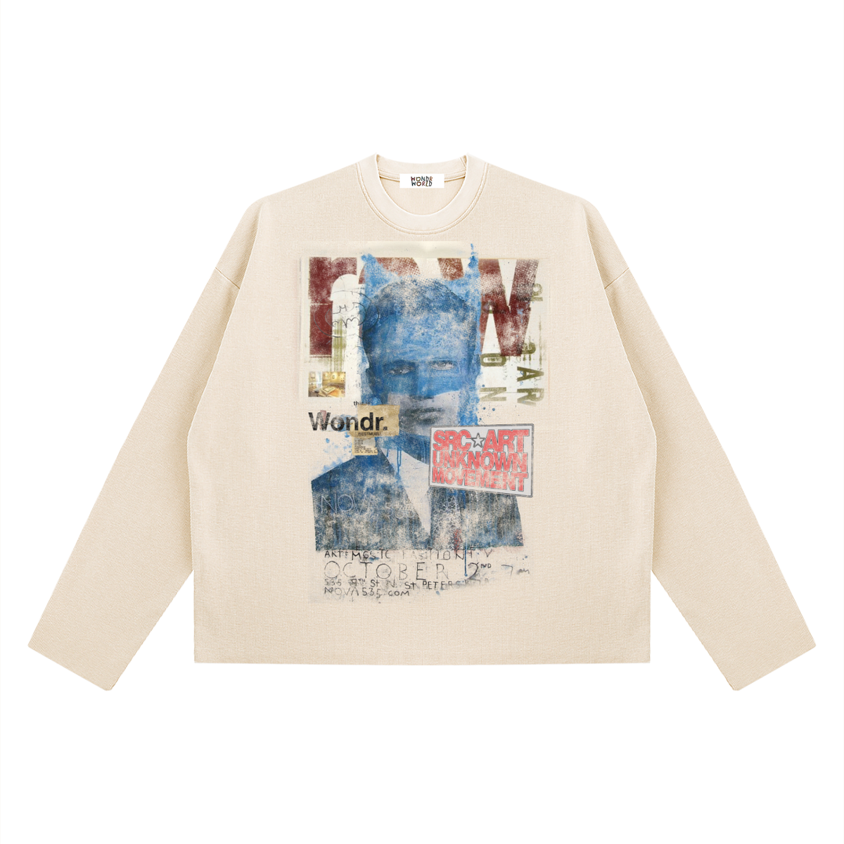 RAW Lost Archive Vintage Wash Boxy Waffle Long Sleeve Shirt